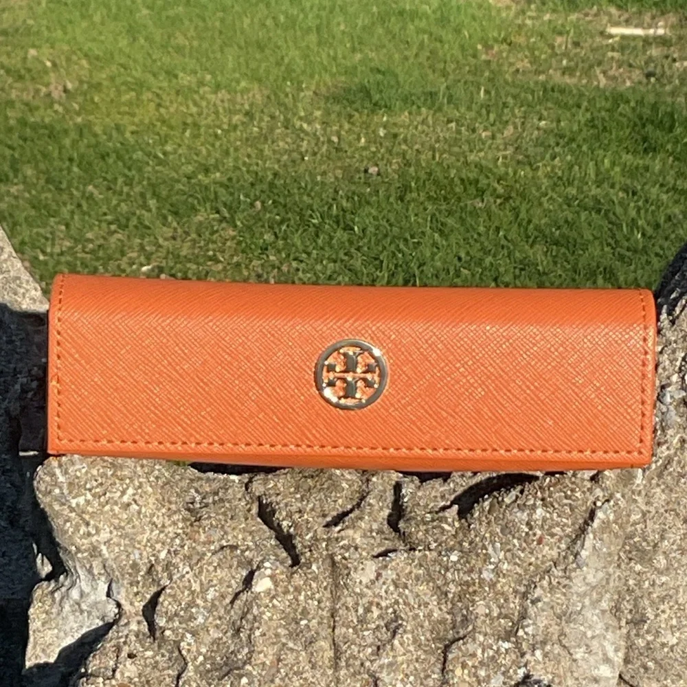 Tory Burch Cat Eye Glasses Amber Copper Clear Lens Chic Designer Frames